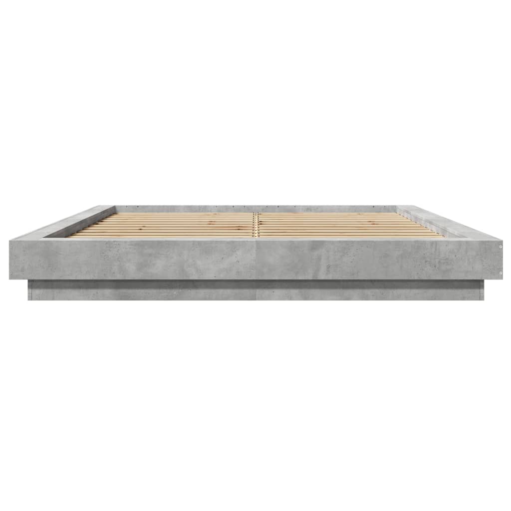 Bed Frame without Mattress Concrete Grey 150x200 cm King Size