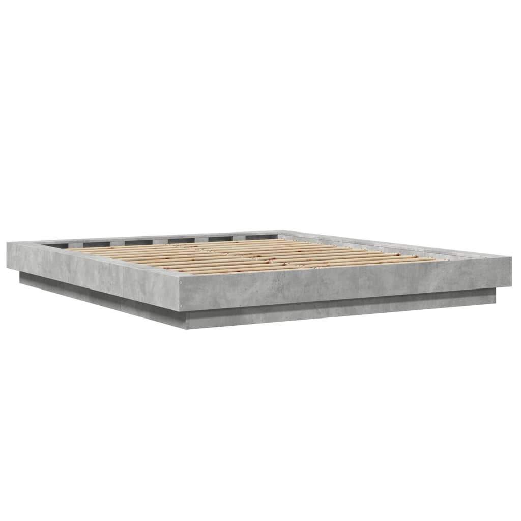 Bed Frame without Mattress Concrete Grey 150x200 cm King Size