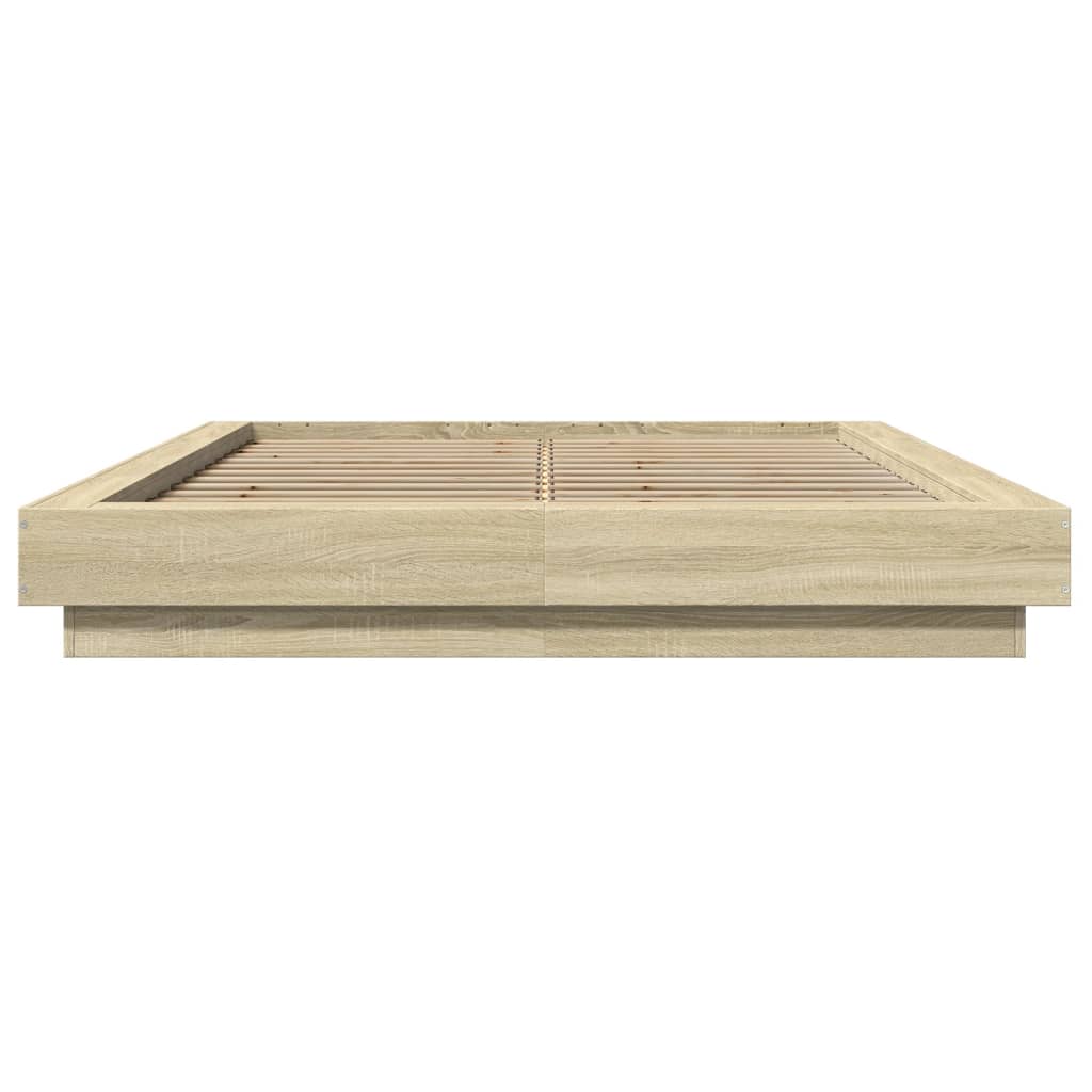 Bed Frame without Mattress Sonoma Oak 140x200 cm