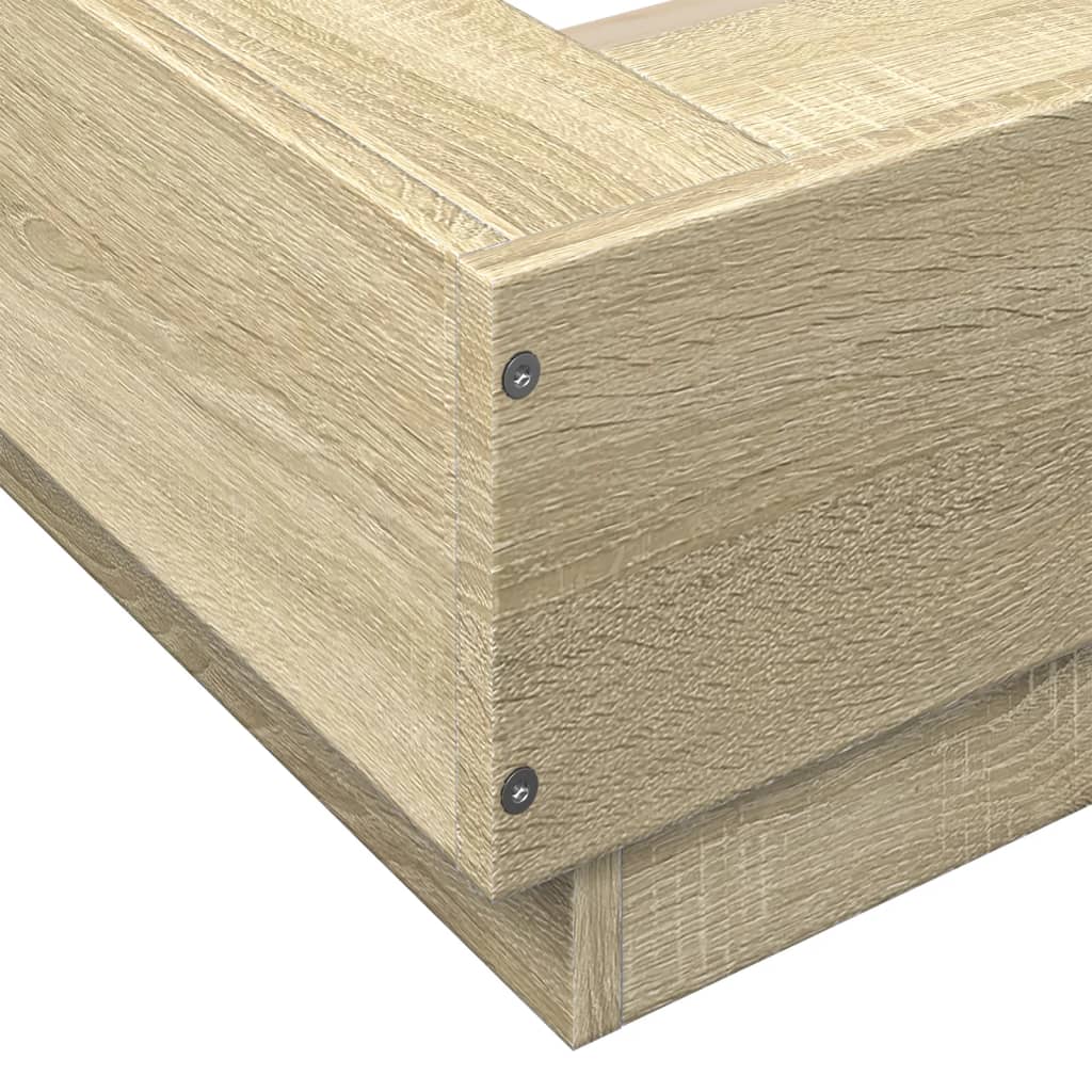 Bed Frame without Mattress Sonoma Oak 140x200 cm