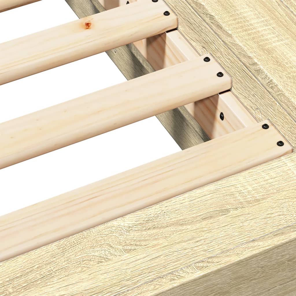 Bed Frame without Mattress Sonoma Oak 140x200 cm