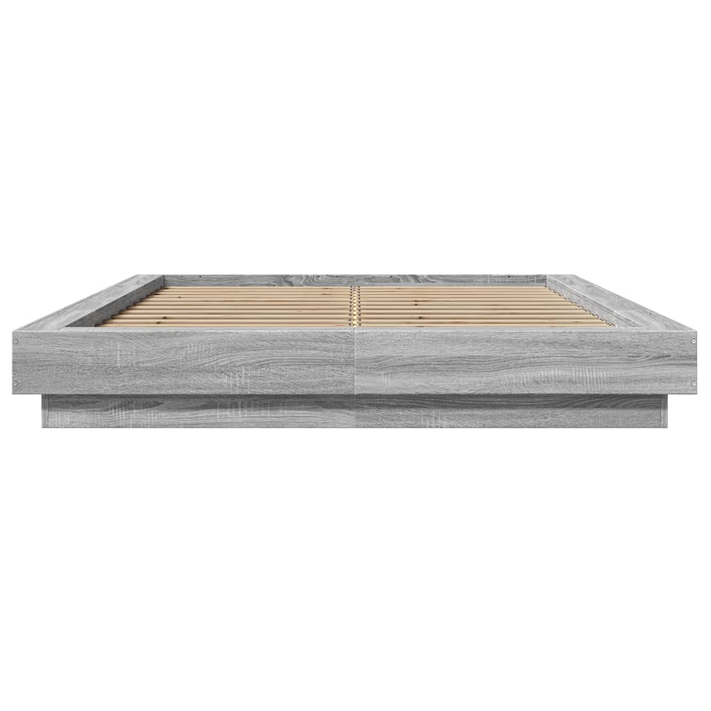 Bed Frame without Mattress Grey Sonoma 140x200 cm