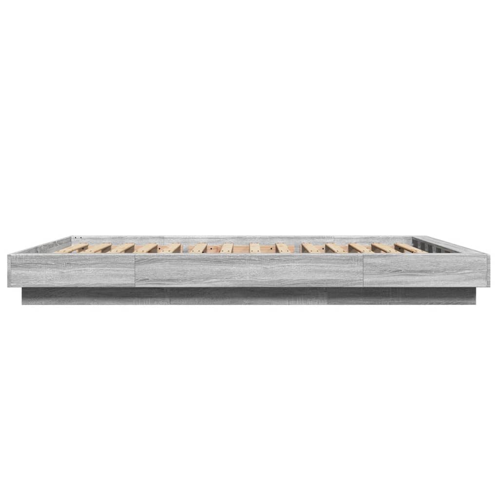 Bed Frame without Mattress Grey Sonoma 140x200 cm
