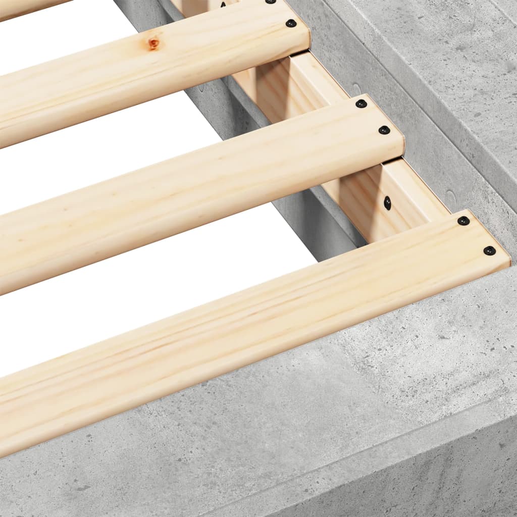 Bed Frame without Mattress Concrete Grey 140x190 cm