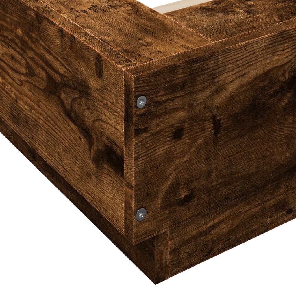 Bed Frame without Mattress Smoked Oak 135x190 cm Double