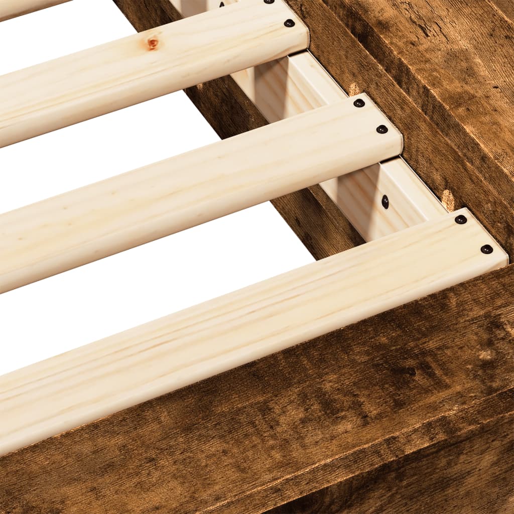 Bed Frame without Mattress Smoked Oak 120x190 cm Small Double