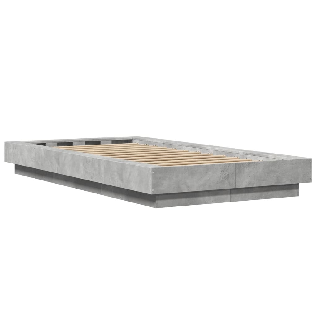 Bed Frame without Mattress Concrete Grey 90x190 cm Single