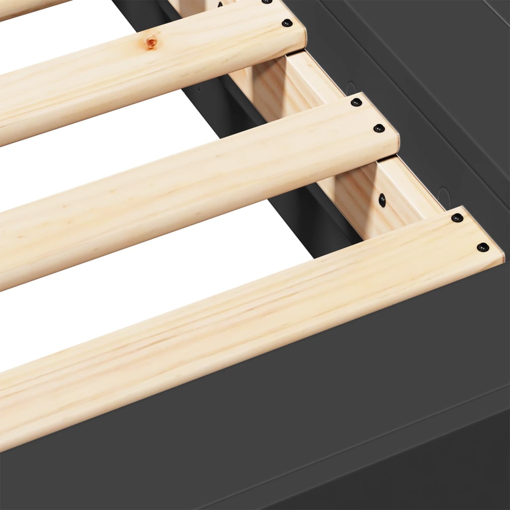 Bed Frame without Mattress Black 75x190 cm Small Single