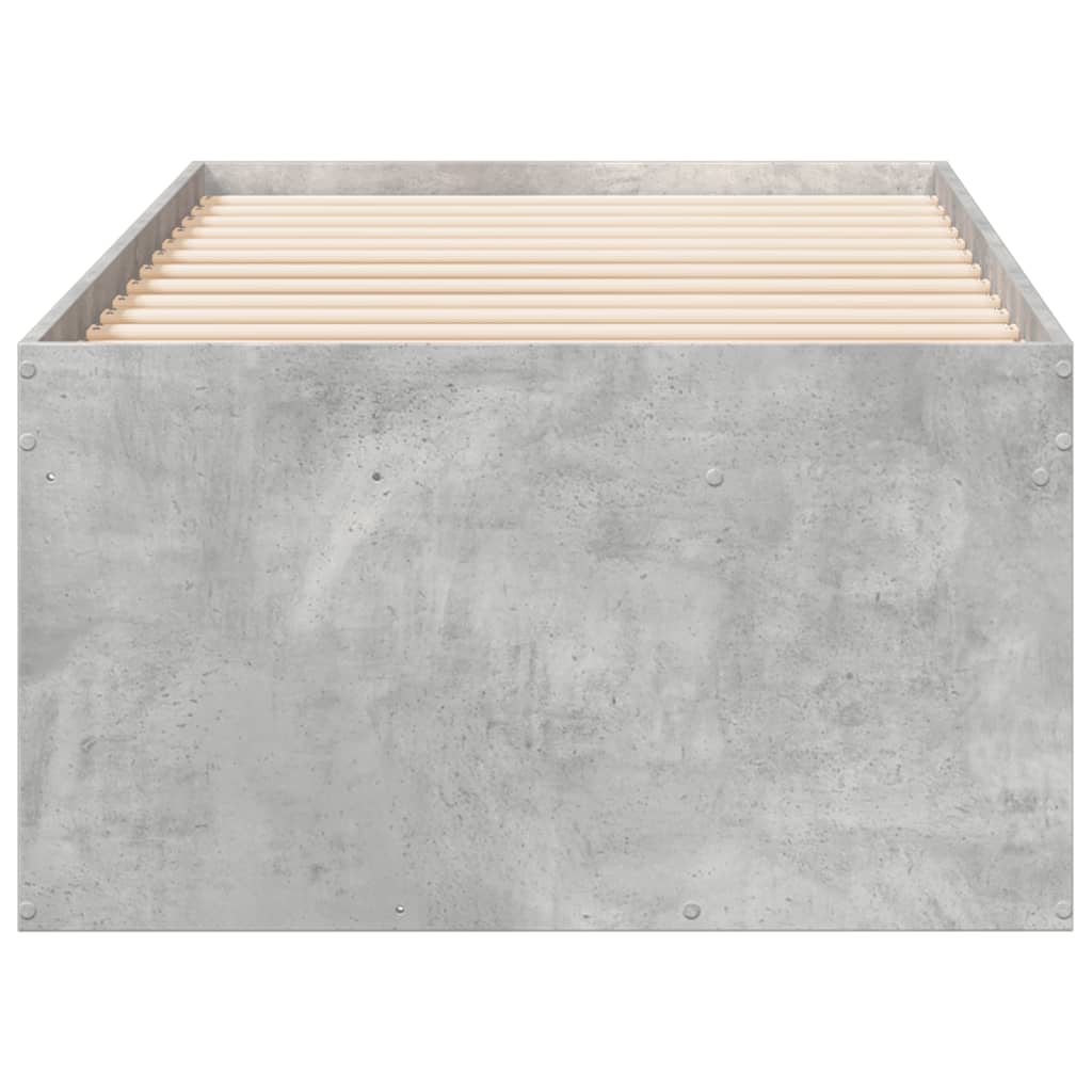 Daybed with Drawers without Mattress Concrete Grey 100x200 cm