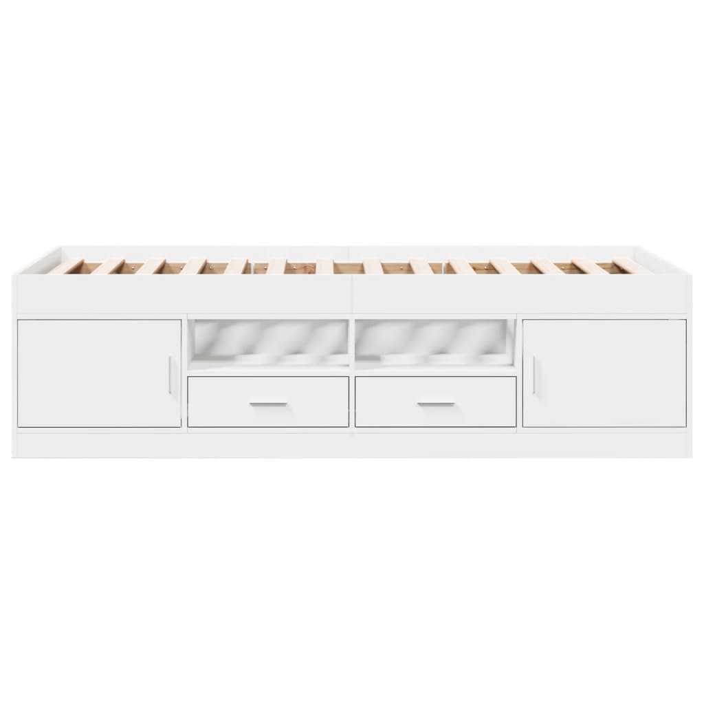 Daybed with Drawers without Mattress White 75x190 cm Small Single