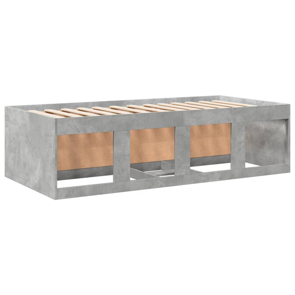 Daybed with Drawers without Mattress Concrete Grey 75x190 cm Small Single
