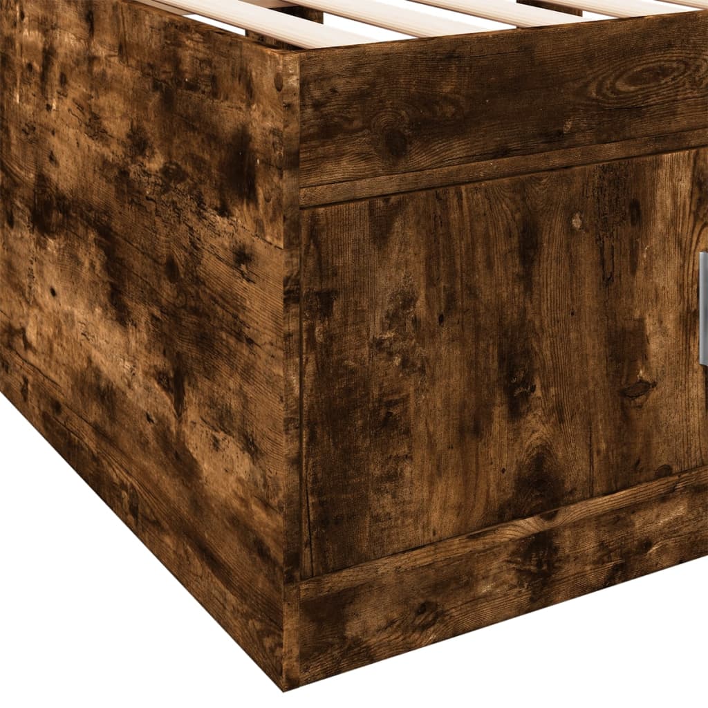 Daybed with Drawers without Mattress Smoked Oak 75x190 cm Small Single