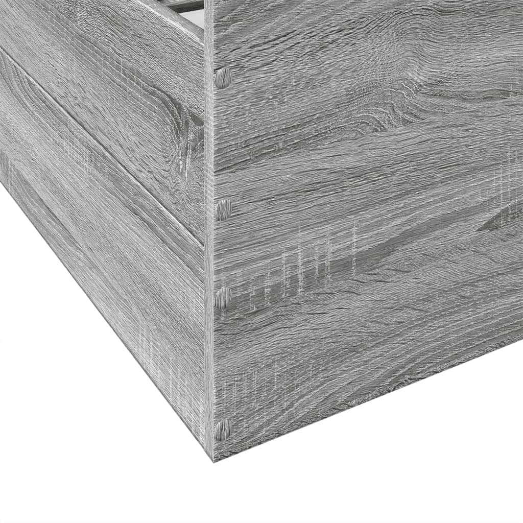 Bed Frame with Drawers without Mattress Grey Sonoma 120x200 cm