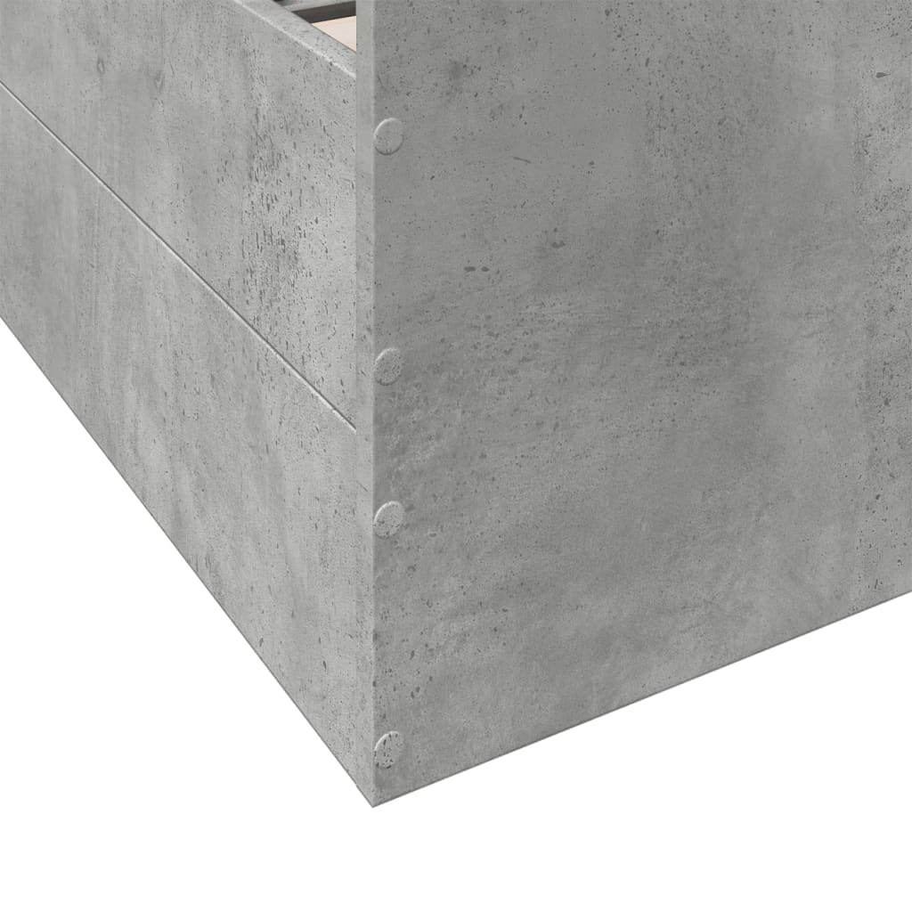 Bed Frame with Drawers without Mattress Concrete Grey 75x190 cm Small Single