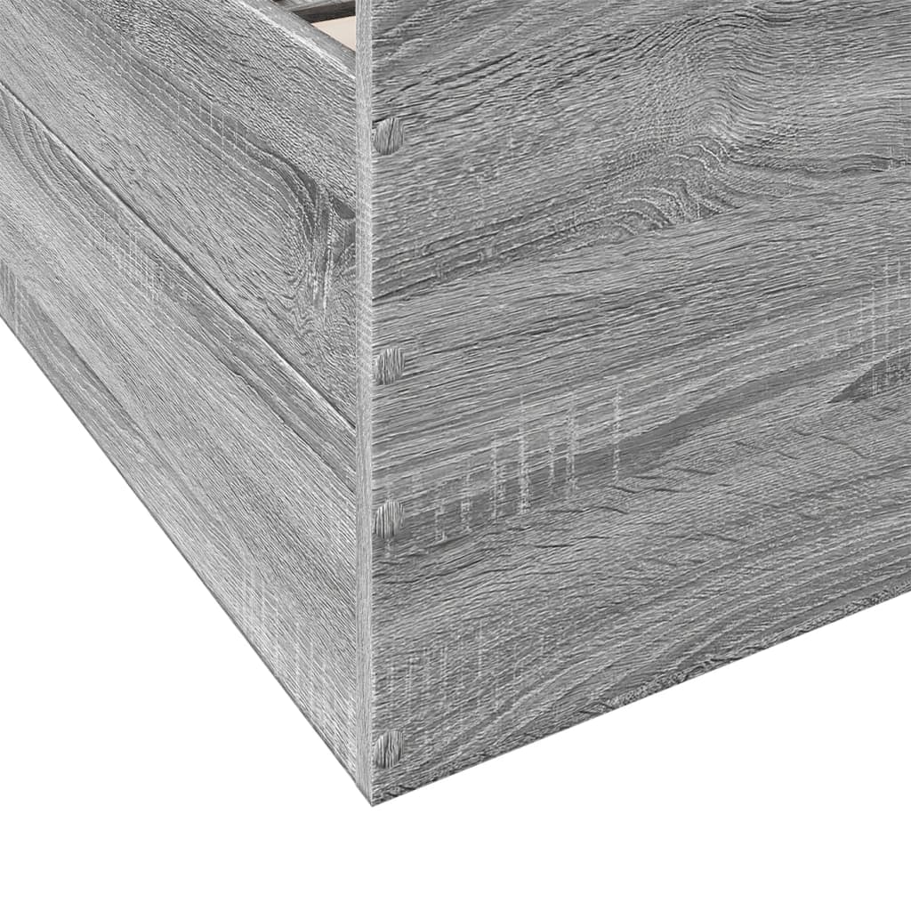 Bed Frame with Drawers without Mattress Grey Sonoma 75x190 cm Small Single