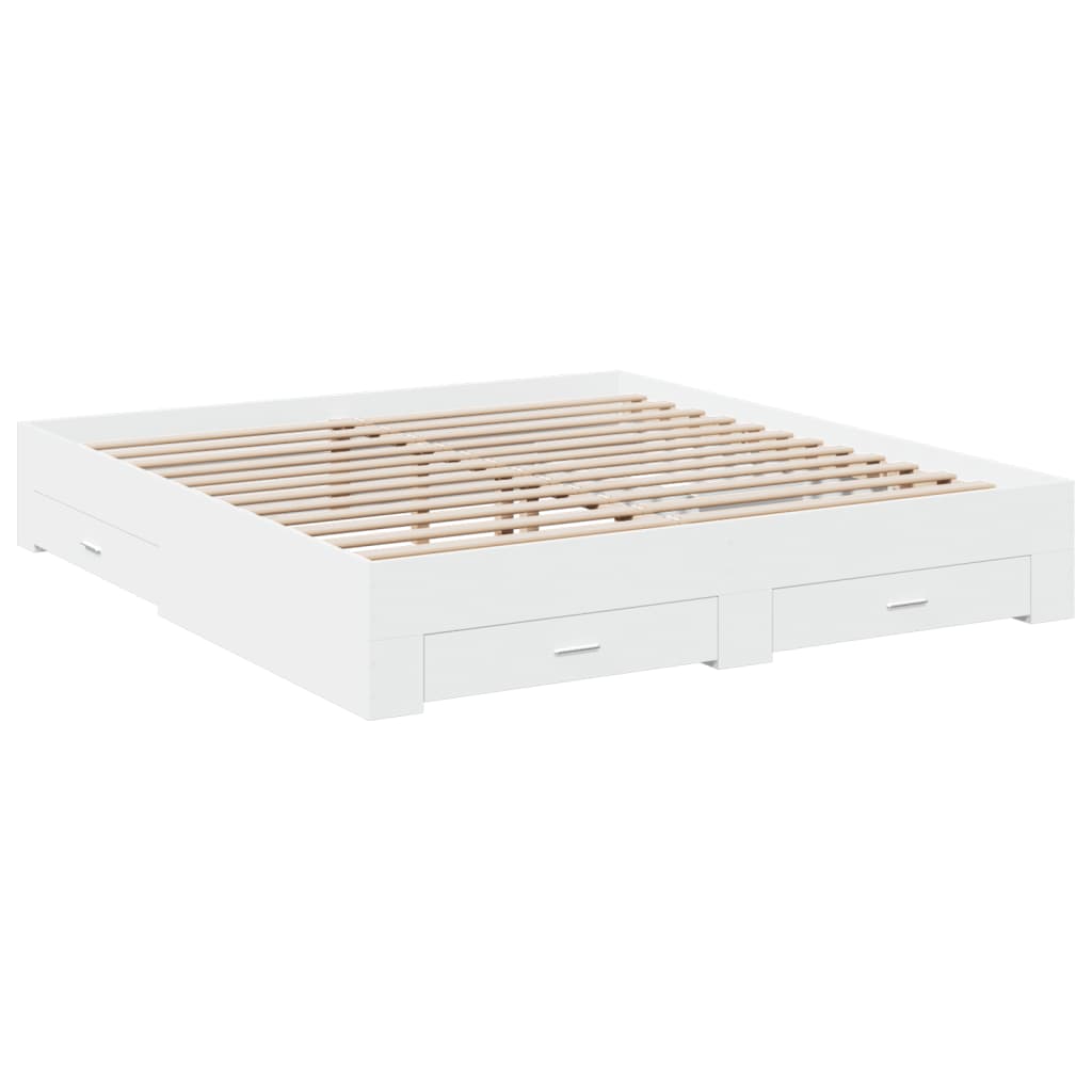 Modern Wooden Emperor Size 2m Bed Frame Base With Storage Drawers Wood Beds