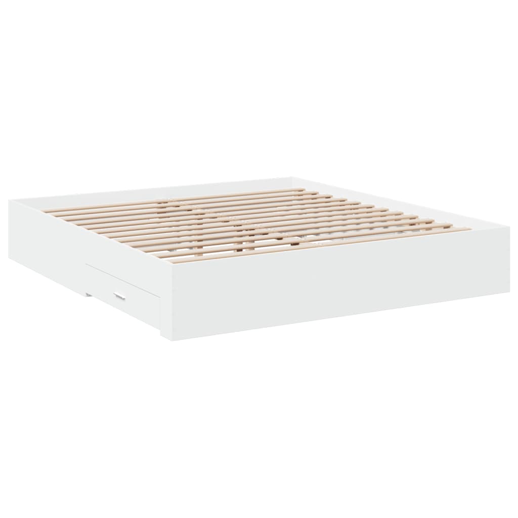 Modern Wooden Emperor Size 2m Bed Frame Base With Storage Drawers Wood Beds