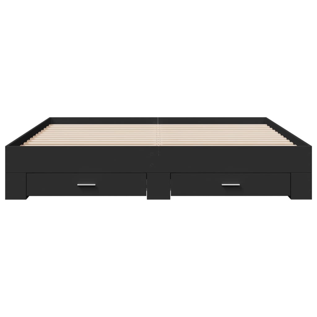 Modern Wooden Emperor Size 2m Bed Frame Base With Storage Drawers Wood Beds