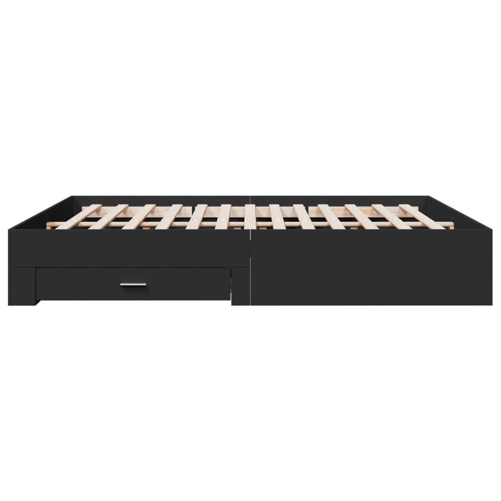 Modern Wooden Emperor Size 2m Bed Frame Base With Storage Drawers Wood Beds