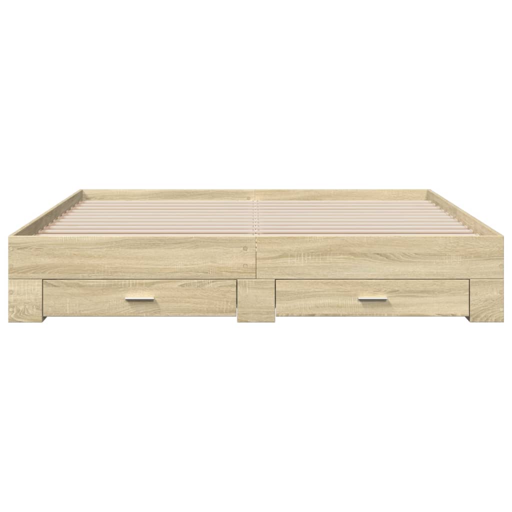 Modern Wooden Emperor Size 2m Bed Frame Base With Storage Drawers Wood Beds