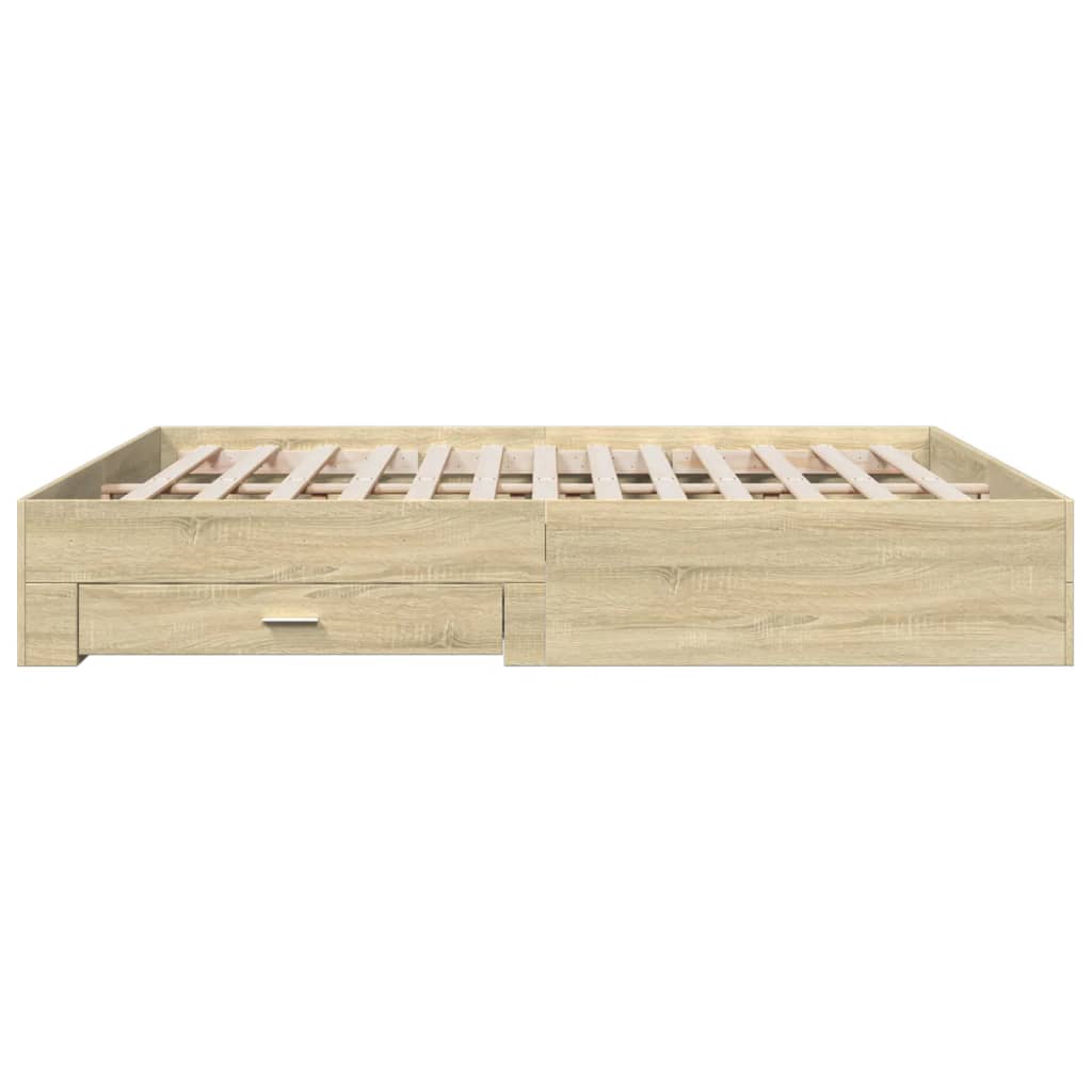 Modern Wooden Emperor Size 2m Bed Frame Base With Storage Drawers Wood Beds