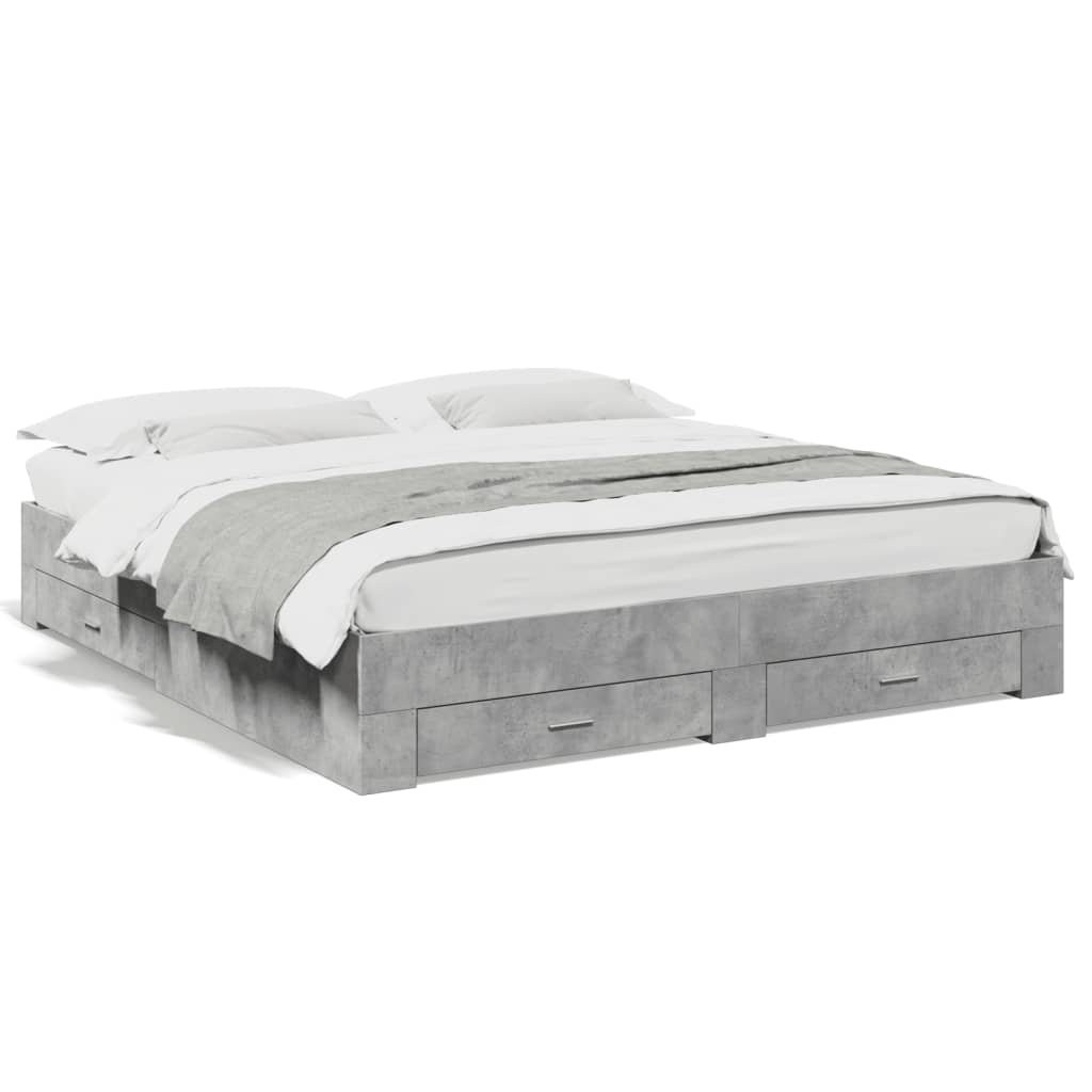 Modern Wooden Emperor Size 2m Bed Frame Base With Storage Drawers Wood Beds