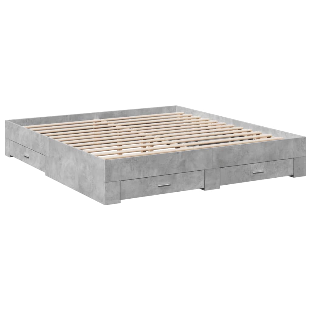 Modern Wooden Emperor Size 2m Bed Frame Base With Storage Drawers Wood Beds