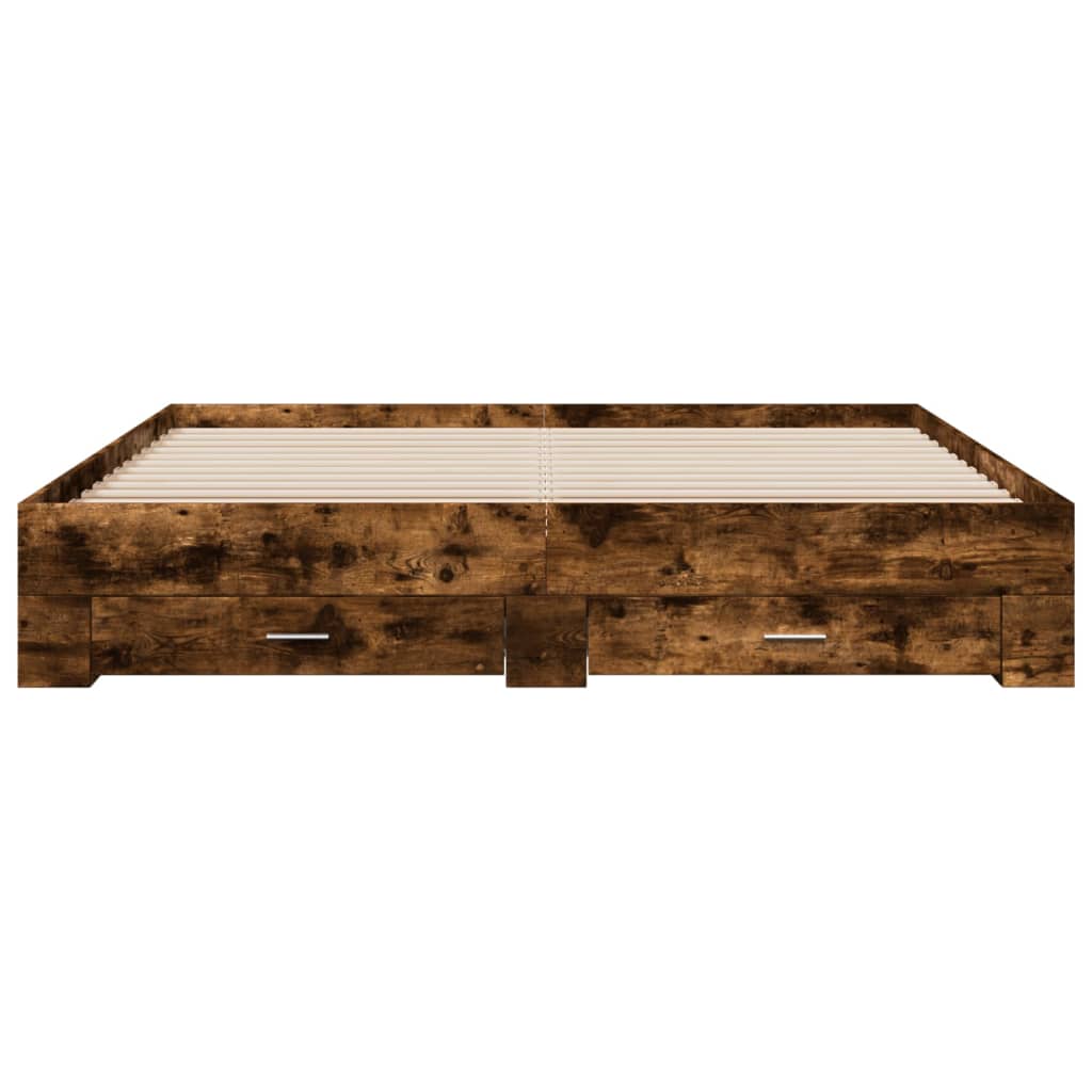 Modern Wooden Emperor Size 2m Bed Frame Base With Storage Drawers Wood Beds