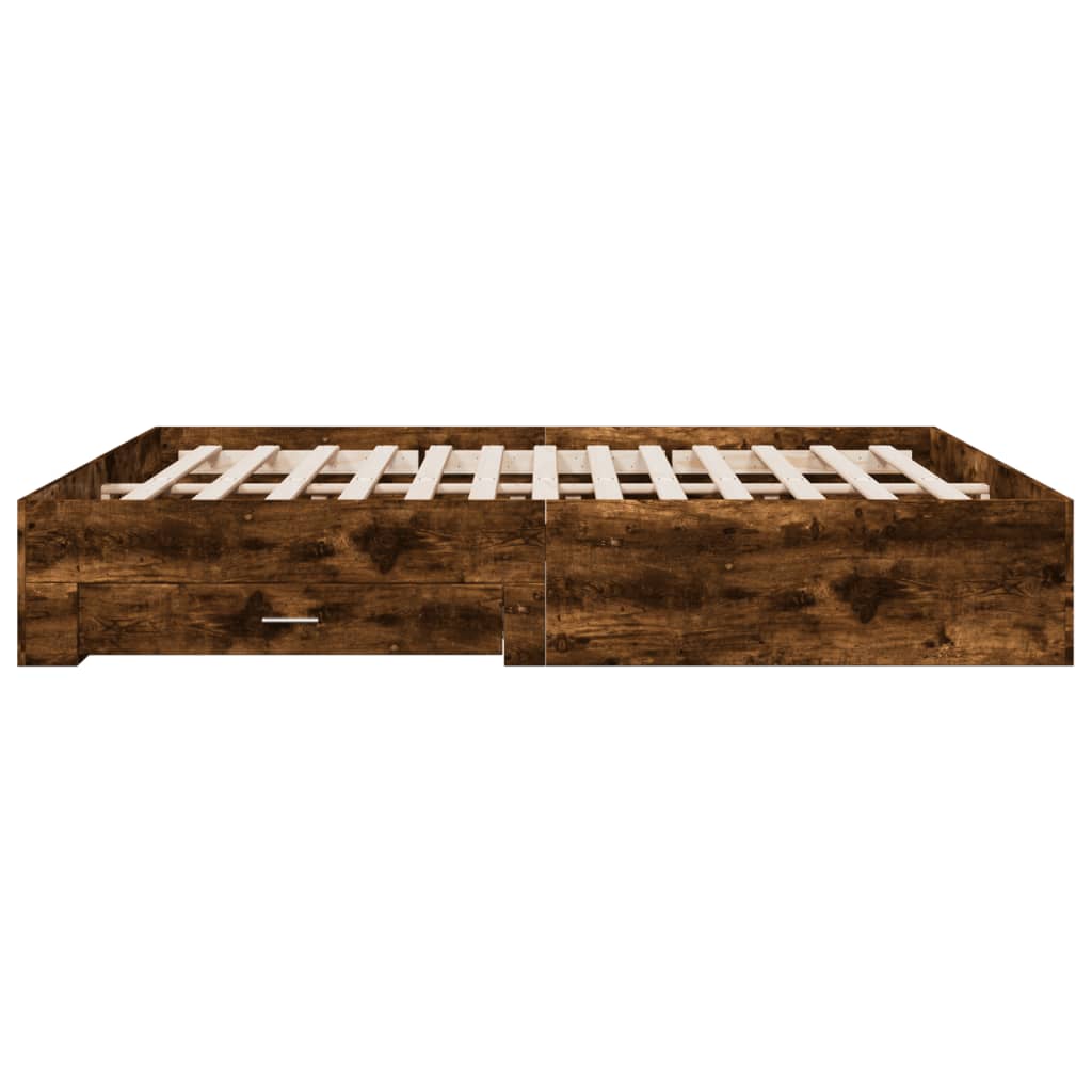 Modern Wooden Emperor Size 2m Bed Frame Base With Storage Drawers Wood Beds