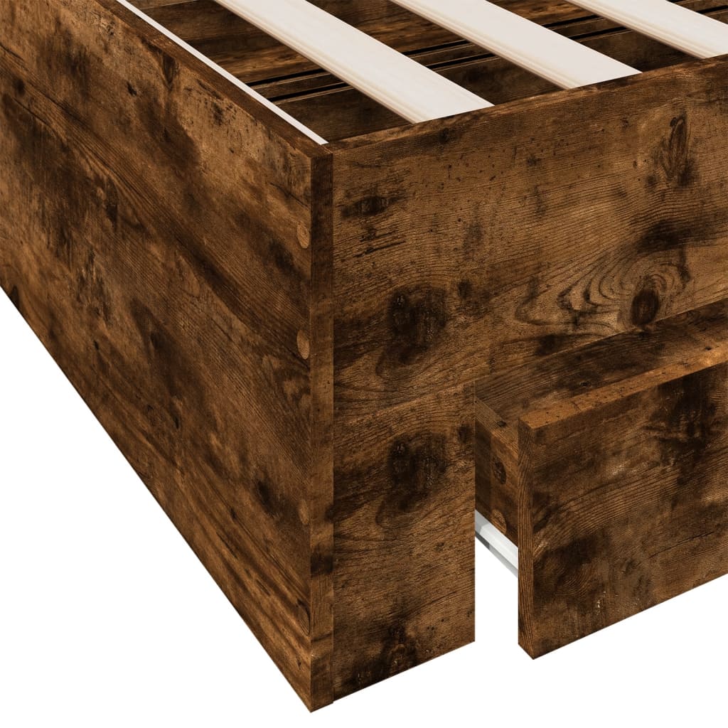 Modern Wooden Emperor Size 2m Bed Frame Base With Storage Drawers Wood Beds