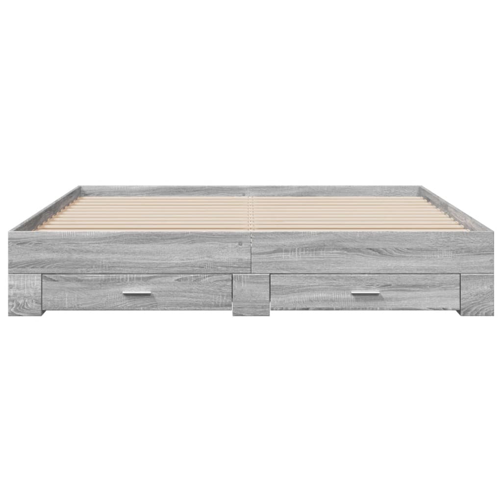 Modern Wooden Emperor Size 2m Bed Frame Base With Storage Drawers Wood Beds