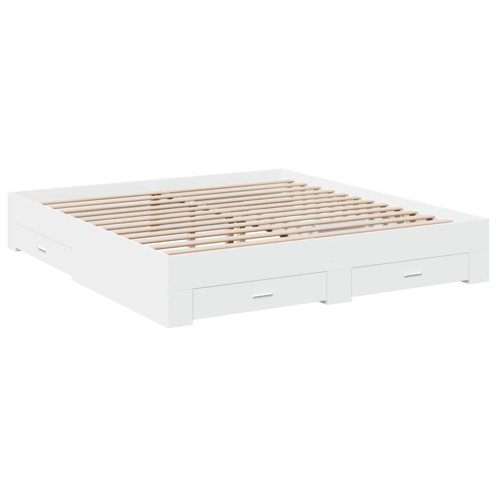 Modern Wooden Super King Size 150cm Bed Frame Base With Storage Drawers Wood Beds