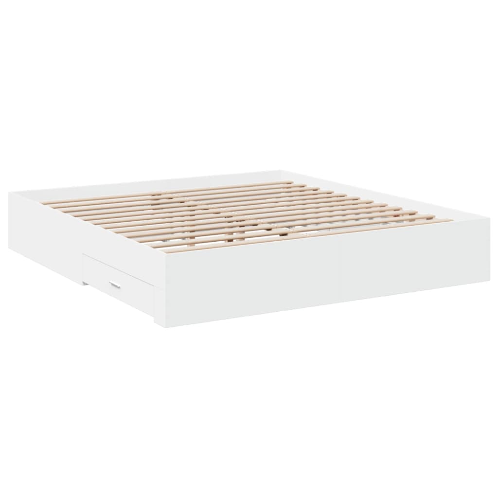 Modern Wooden Super King Size 150cm Bed Frame Base With Storage Drawers Wood Beds
