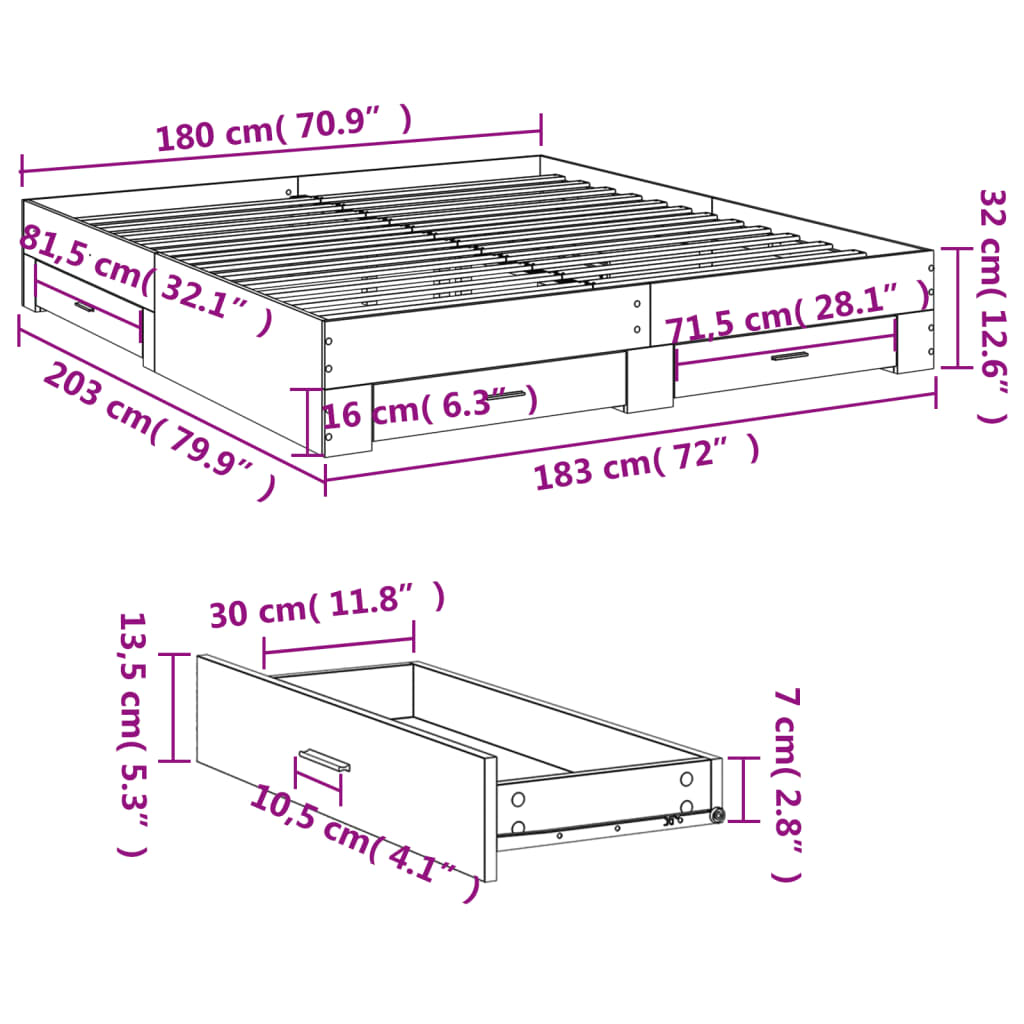 Modern Wooden Super King Size 150cm Bed Frame Base With Storage Drawers Wood Beds