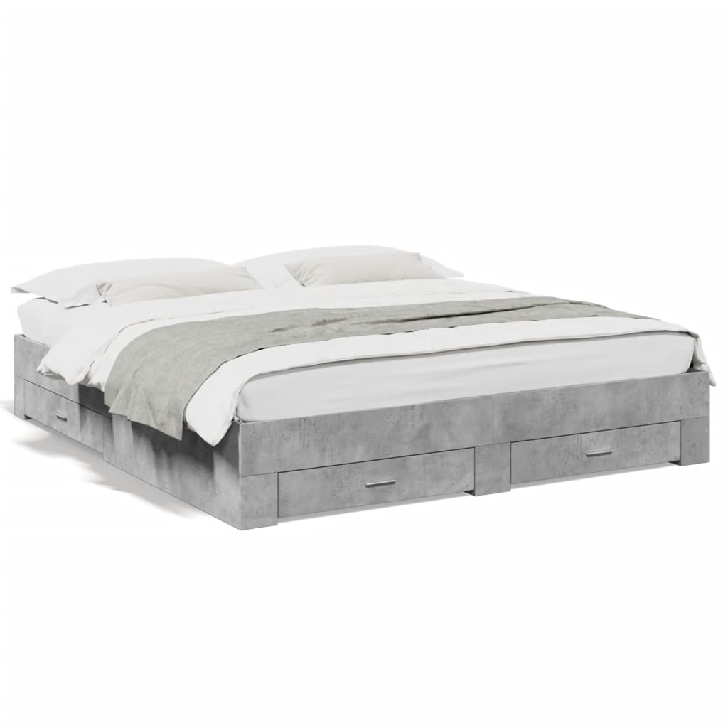 Modern Wooden Super King Size 150cm Bed Frame Base With Storage Drawers Wood Beds