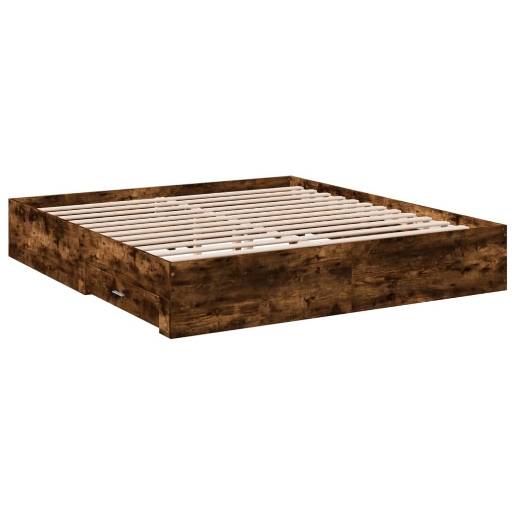 Modern Wooden Super King Size 150cm Bed Frame Base With Storage Drawers Wood Beds