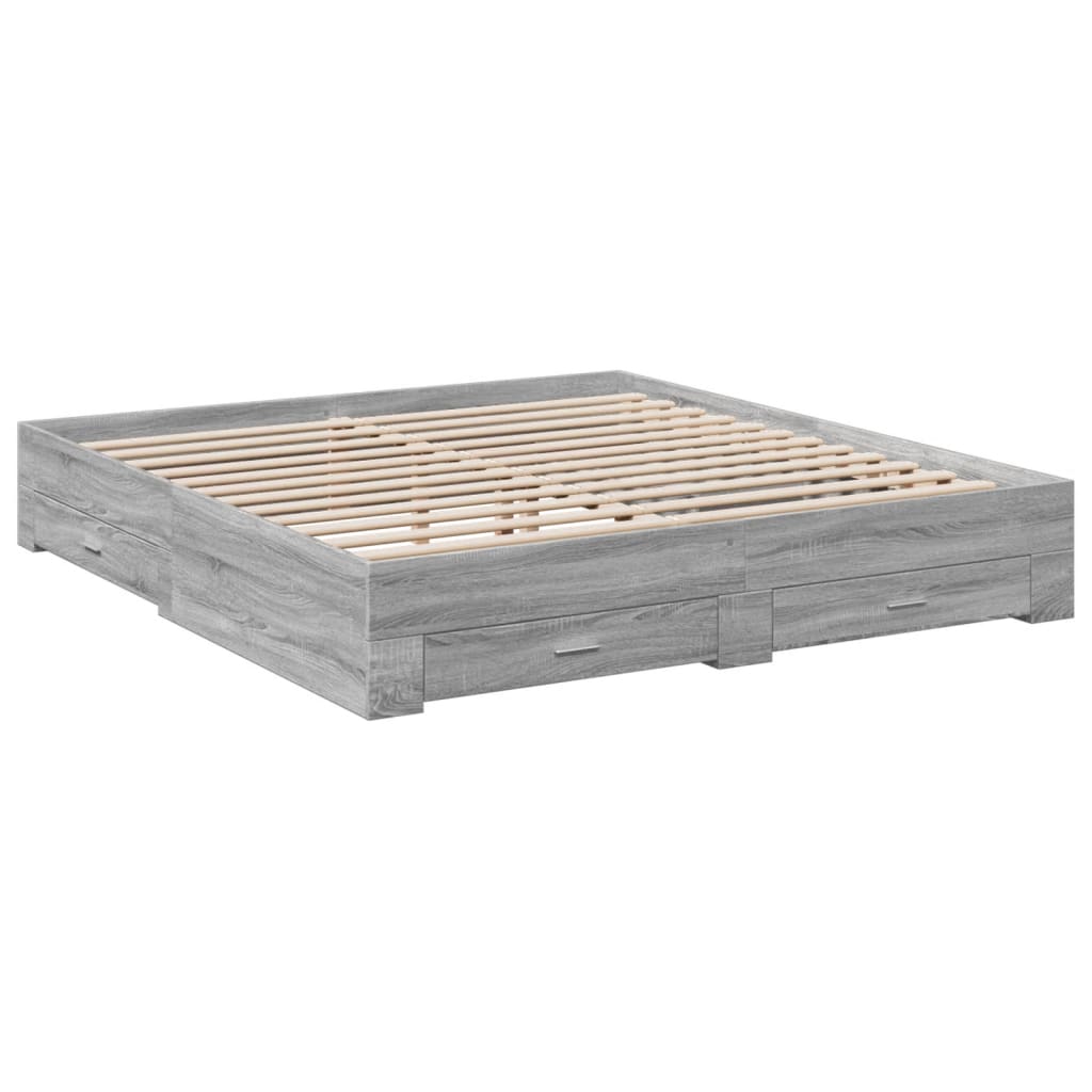 Modern Wooden Super King Size 150cm Bed Frame Base With Storage Drawers Wood Beds