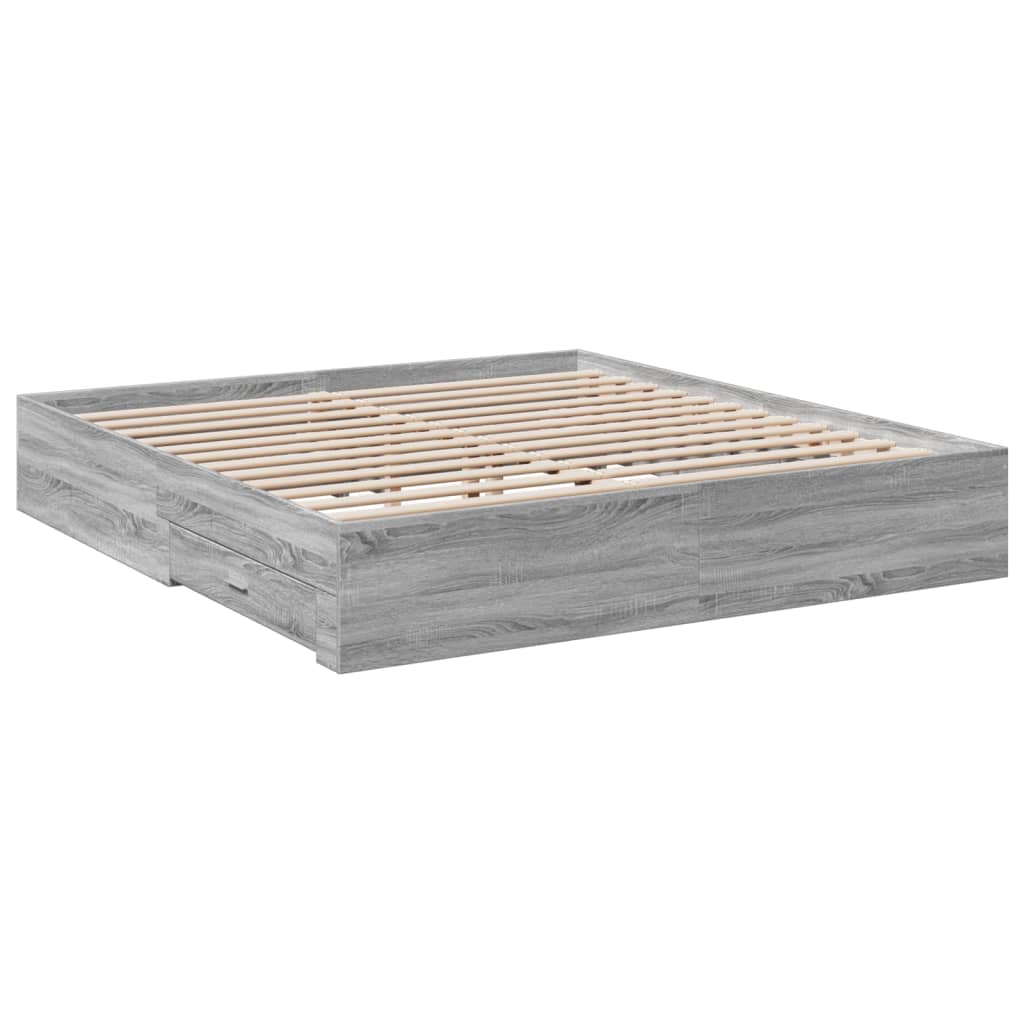 Modern Wooden Super King Size 150cm Bed Frame Base With Storage Drawers Wood Beds