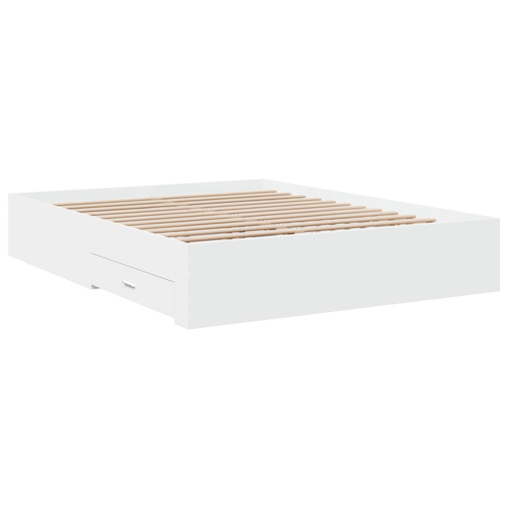 Modern Wooden Queen Size 160cm Bed Frame Base With Storage Drawers Wood Beds