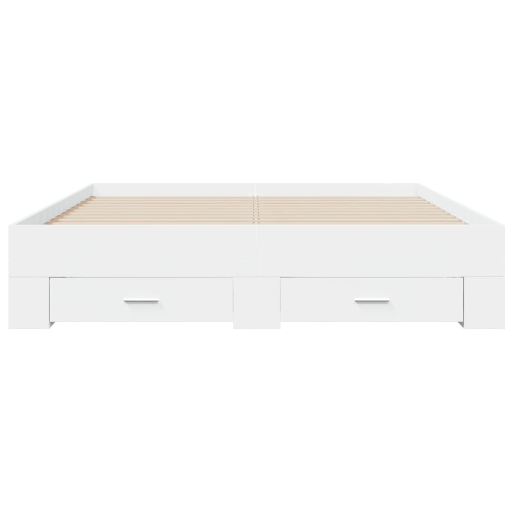 Modern Wooden Queen Size 160cm Bed Frame Base With Storage Drawers Wood Beds