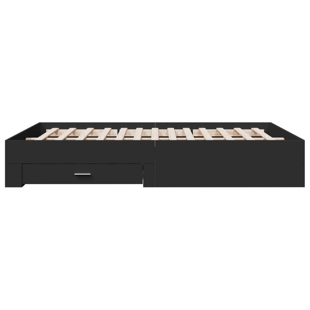 Modern Wooden Queen Size 160cm Bed Frame Base With Storage Drawers Wood Beds