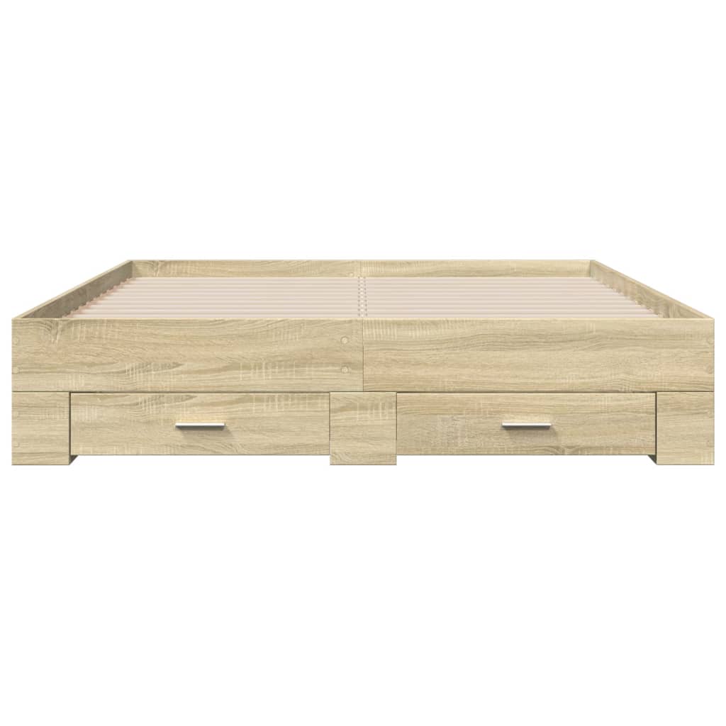 Modern Wooden Queen Size 160cm Bed Frame Base With Storage Drawers Wood Beds