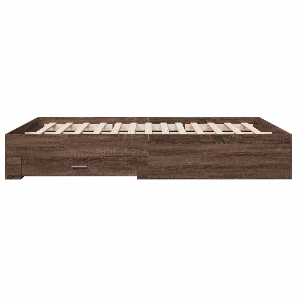 Modern Wooden Queen Size 160cm Bed Frame Base With Storage Drawers Wood Beds