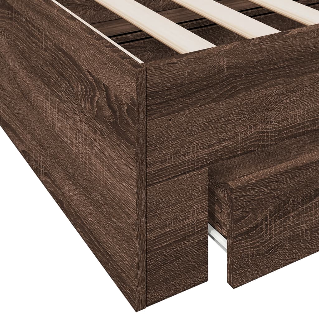 Modern Wooden Queen Size 160cm Bed Frame Base With Storage Drawers Wood Beds