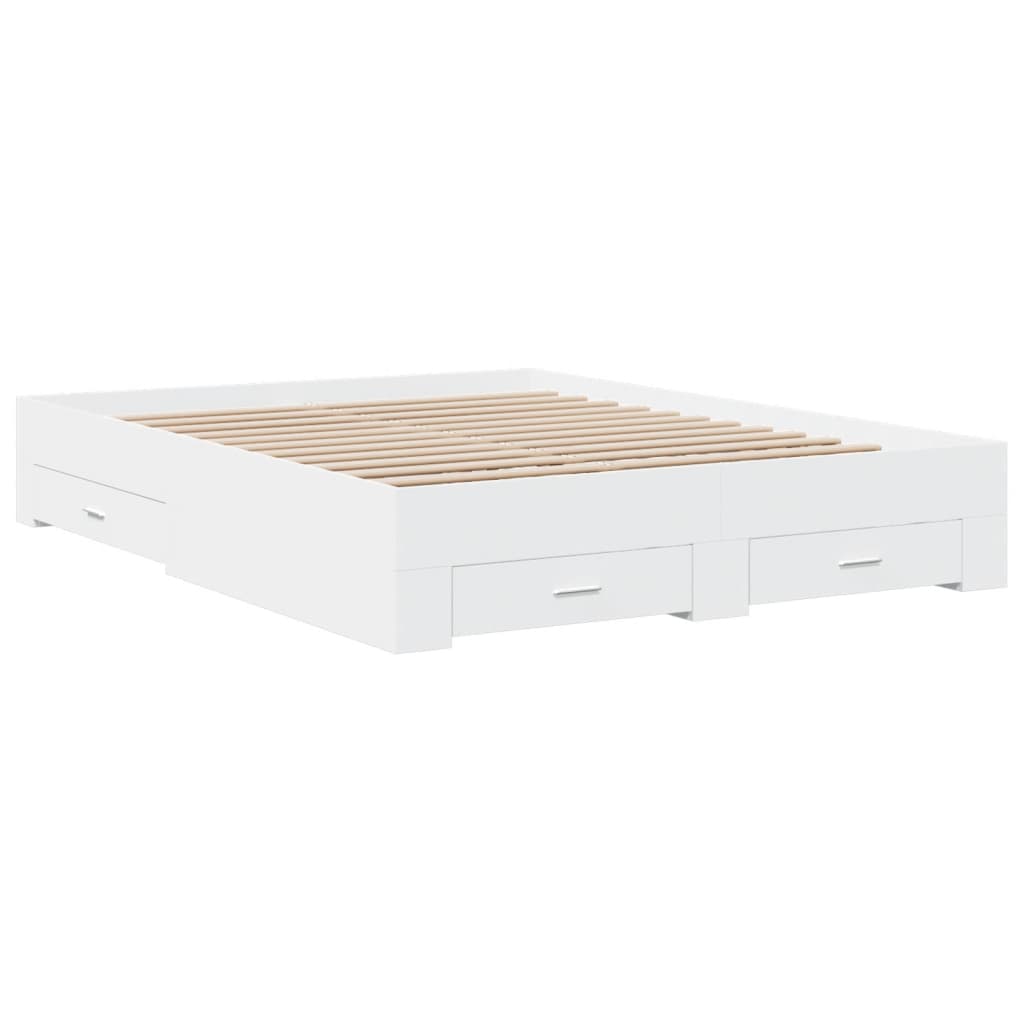 Modern Wooden King Size 150cm Bed Frame Base With Storage Drawers Wood Beds
