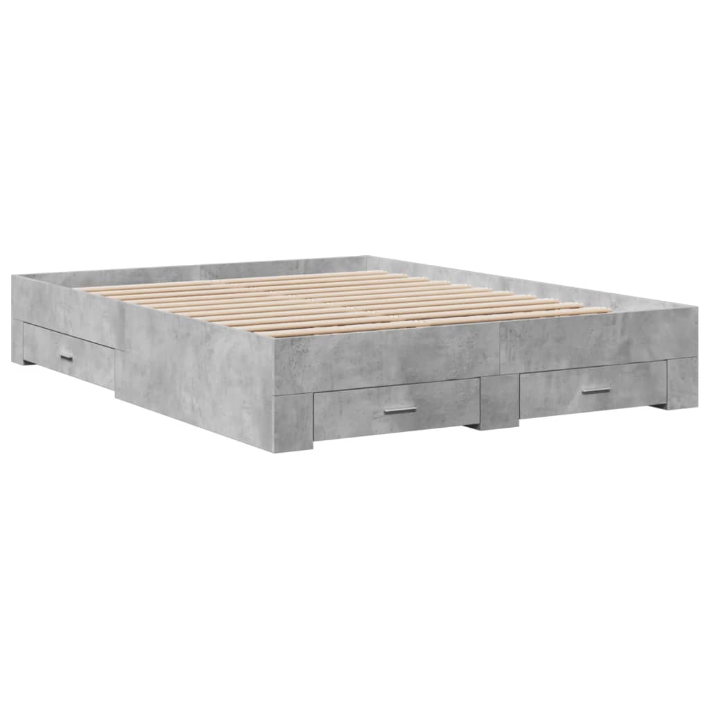 Modern Wooden King Size 150cm Bed Frame Base With Storage Drawers Wood Beds