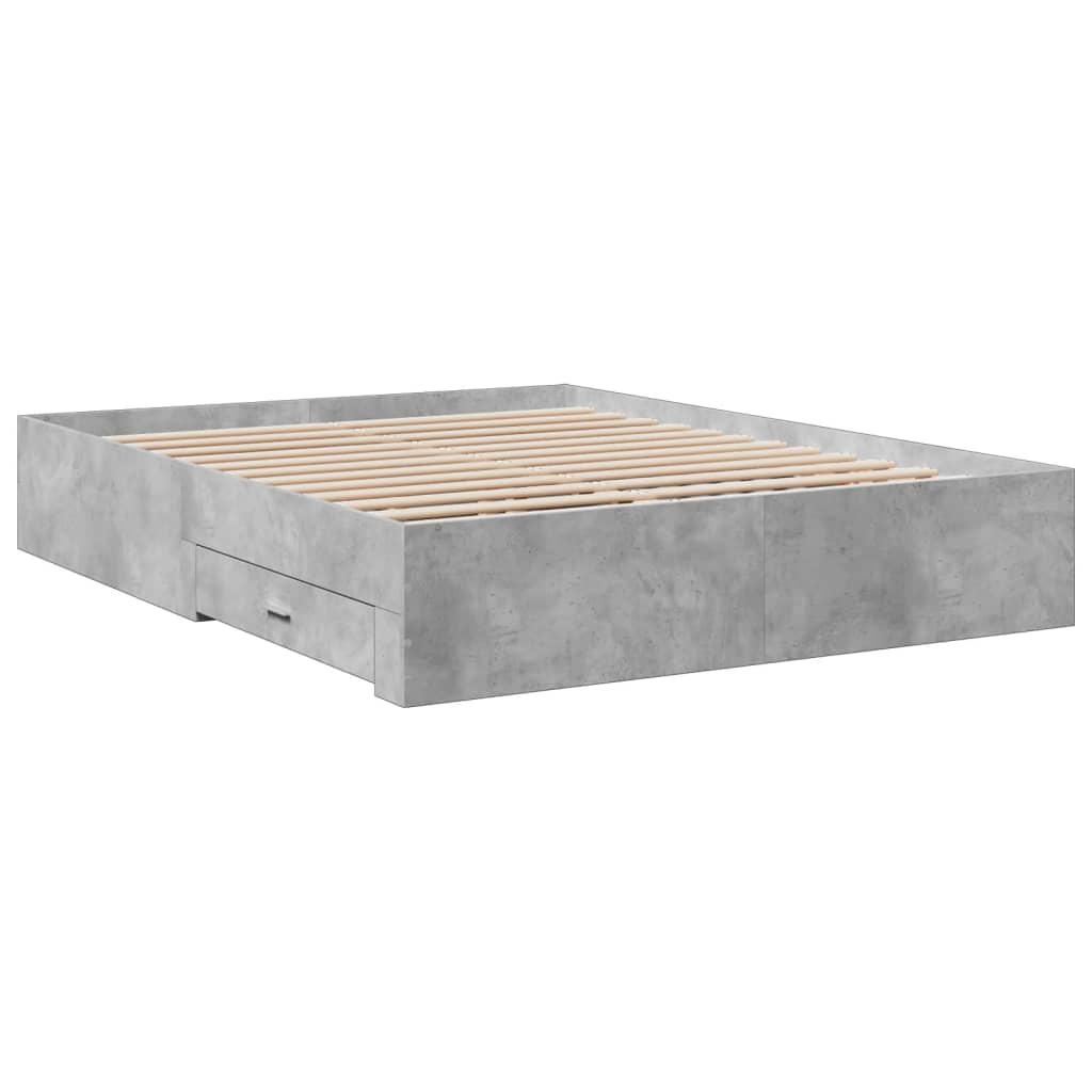 Modern Wooden King Size 150cm Bed Frame Base With Storage Drawers Wood Beds