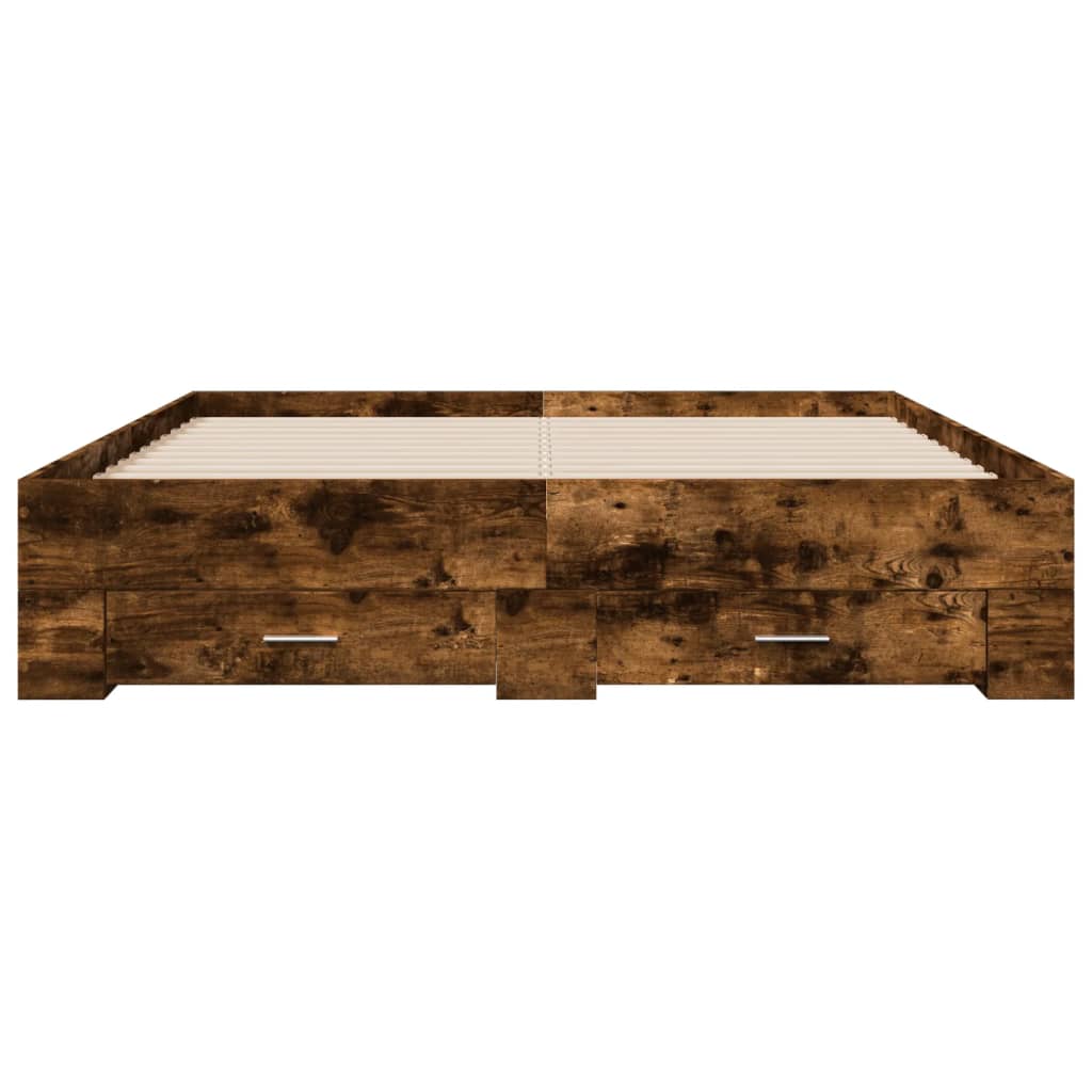 Modern Wooden King Size 150cm Bed Frame Base With Storage Drawers Wood Beds
