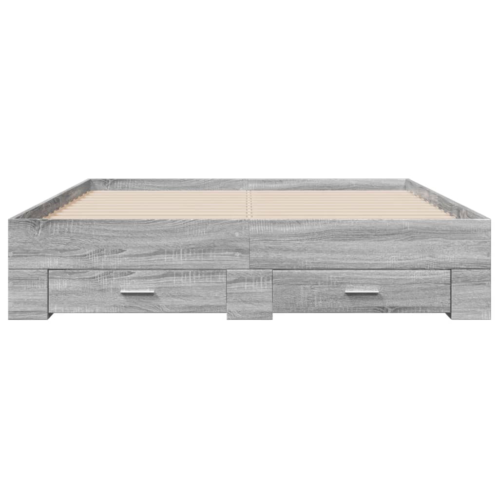 Modern Wooden King Size 150cm Bed Frame Base With Storage Drawers Wood Beds