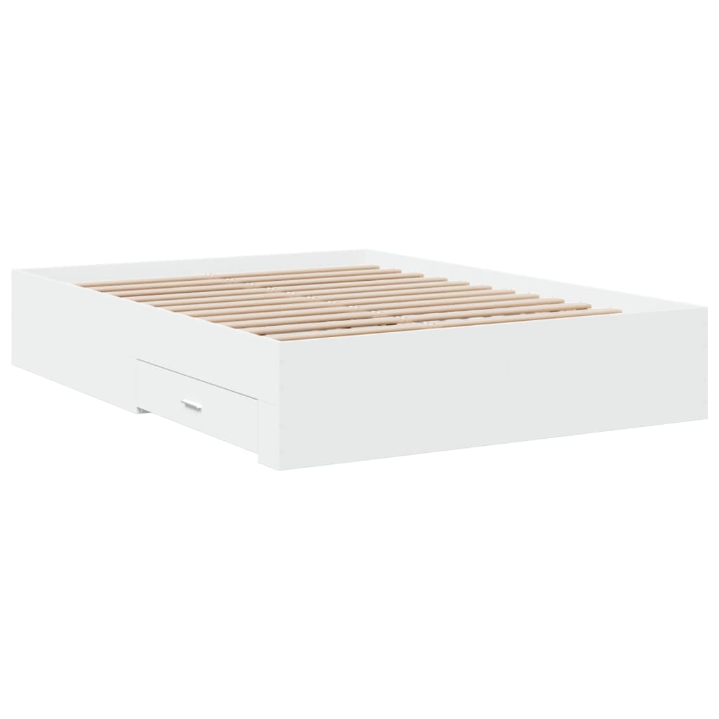 Modern Wooden Double Size 135cm Bed Frame Base With Storage Drawers Wood Beds